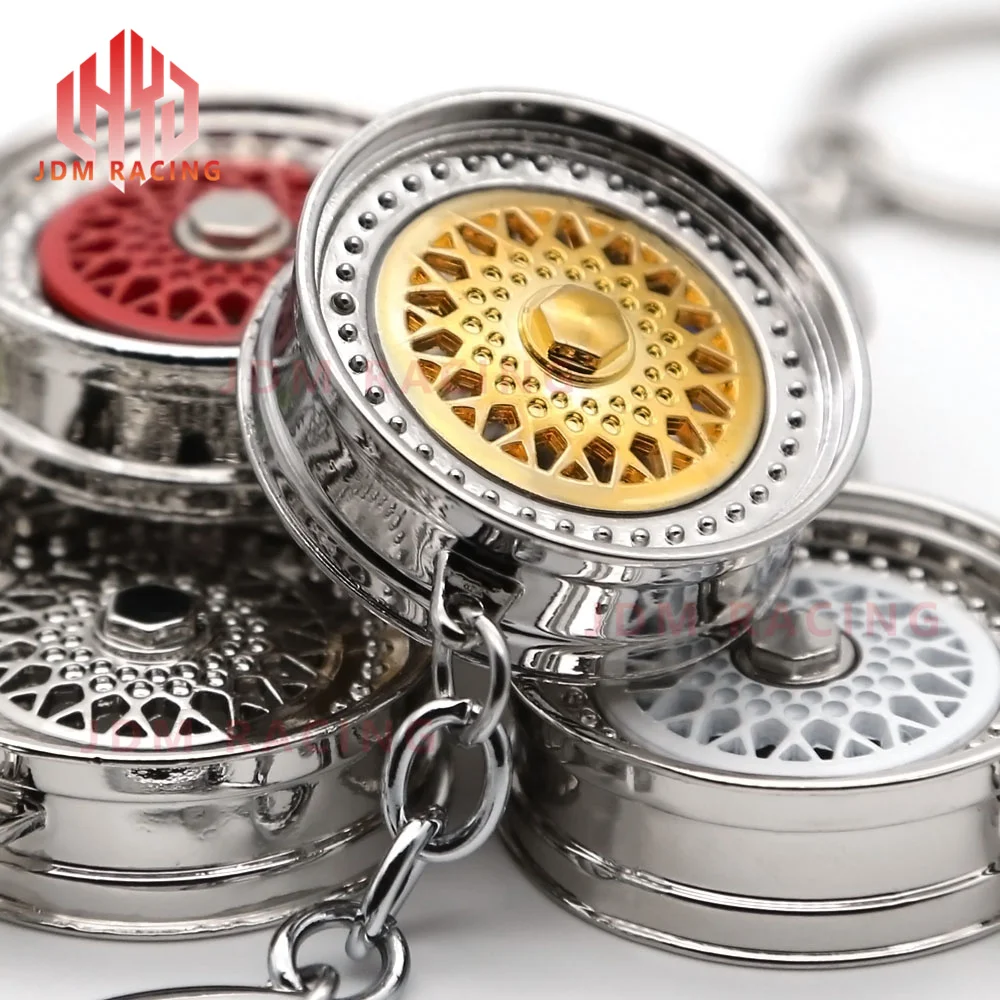 

Hot Wheel Rim Keychain Key ring 3D Keychain Creative Accessories Auto Part Model Car Keyring Key Chain for Toyota