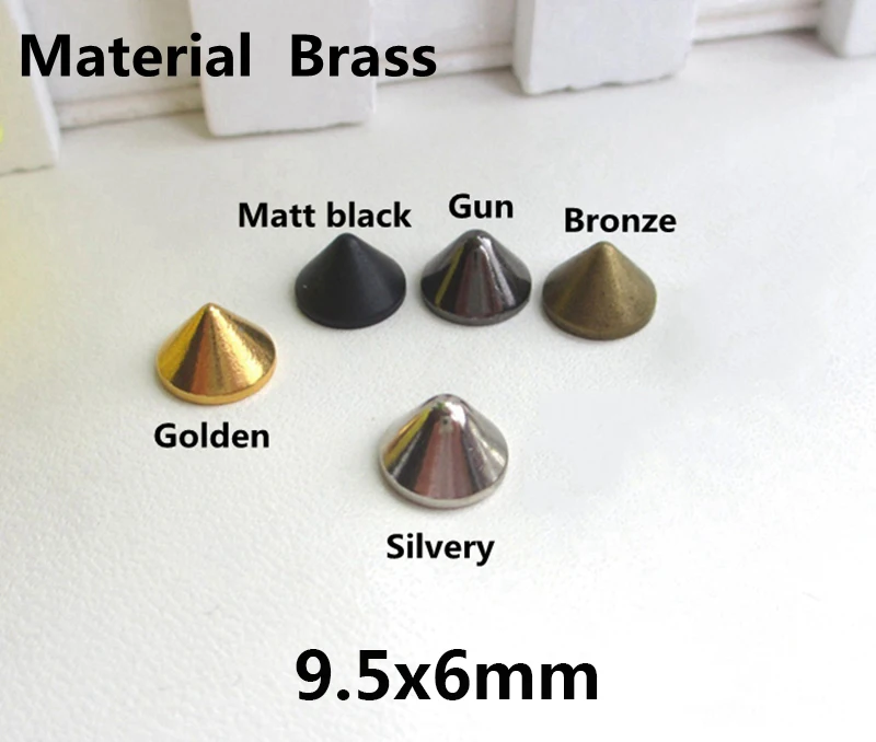 

brass spike punk short garment rivet stud with screws for bag, hat, shoe,leather chocker diy craft accessory
