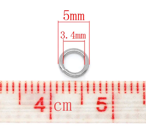 Ювелирные аксессуары 100 шт нержавеющая сталь открытый Овальный прыжок кольцо подходит DIY 8 мм x 5 мм - Цвет: 5mmx0.8mm 500pcs