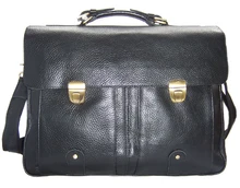 Hommes de serviette de cuir hommes véritable porte – documents en cuir pour 15 ” business Case mallette portable fourre – tout mâle sac messager noir