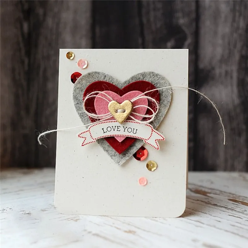 

GJCrafts Heart Metal Cutting Dies Scrapbooking Love Craft Dies Card Making Album Embossing Die Cut New Love Heart Dies Decor