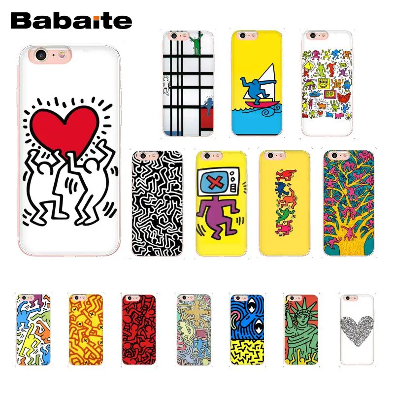 

Babaite Keith Haring art Phone Case for iphone 11 Pro 11Pro Max X XS MAX 6 6s 7 7plus 8 8Plus 5 5S SE XR