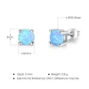 Classic Opal Earrings for Women 925 Sterling Silver Stud Earrings Round Small Earrings Christmas Gift 2