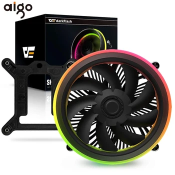 

Aigo Shadow CPU Cooler TDP 280W PWM LED AURA SYNC 3p-5V 4pin Double Ring RGB CPU Fan Heatsink Cooling for Intel Core i7 LGA 115x