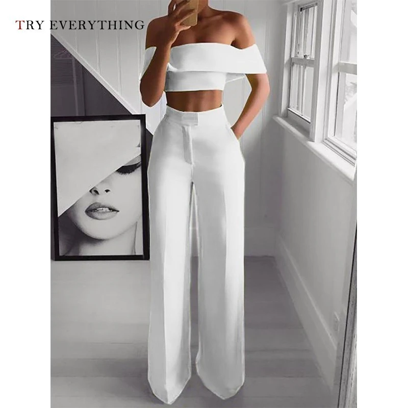 Two piece white jumpsuit Clearance