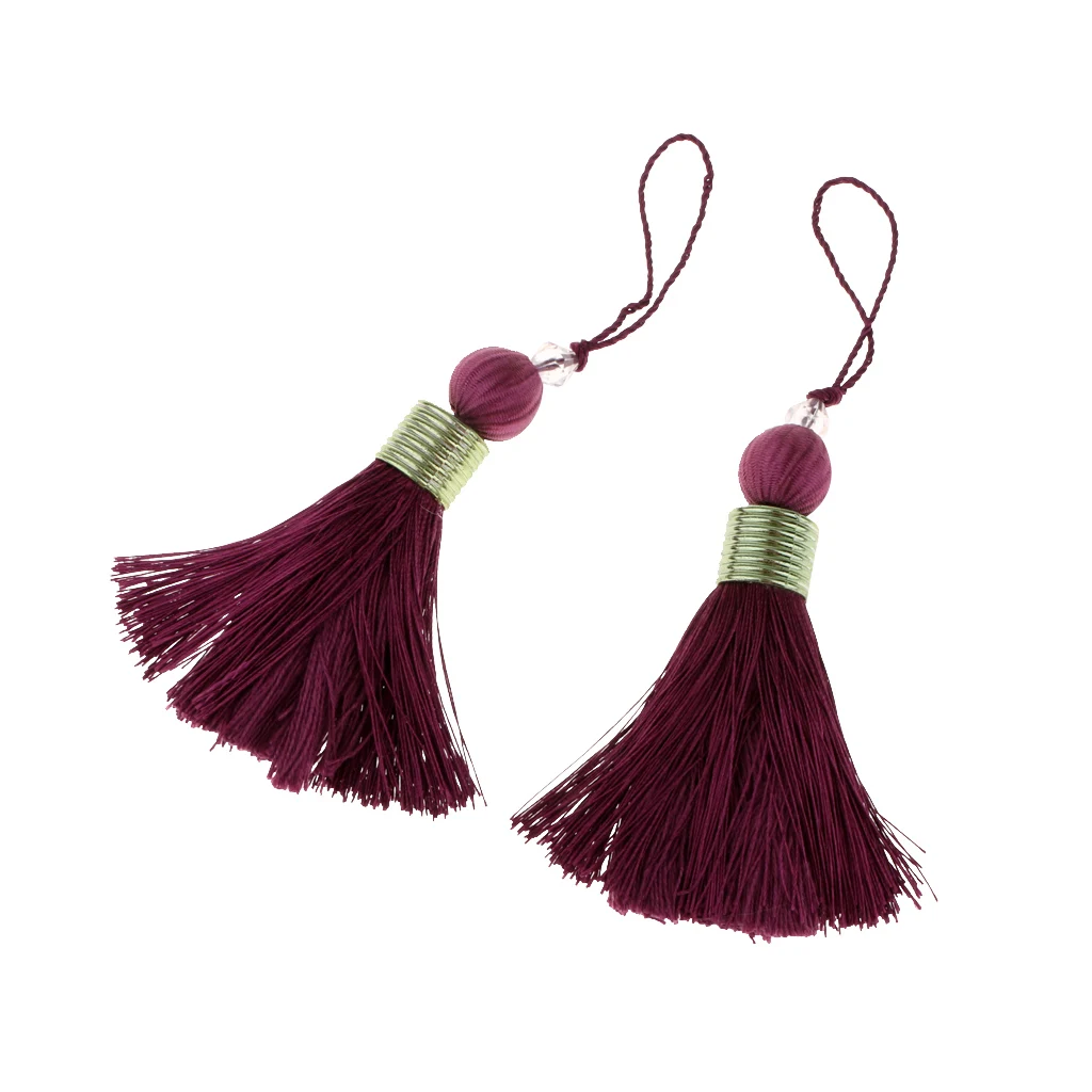 2pcs Pendant Bag Chain Key Decoration Home Decor Curtain Fashion  Long Silk Tassel DIY Window curtains Accessories