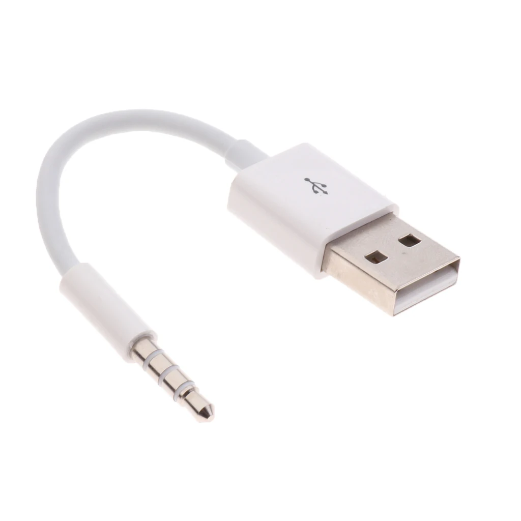 

For iPod Shuffle 3/4/5/6/7 Audio Plug Jack to USB 2.0 Chargeer Data Cable White imported oxygen free copper (OFC) terminals