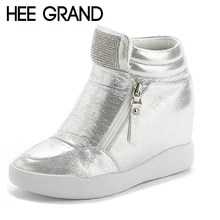 HEE GRAND/женские лоферы; Мягкая Повседневная обувь; женская обувь на толстой подошве; обувь на Плоском Каблуке с замком-молнией; модная женская обувь; XWD6457