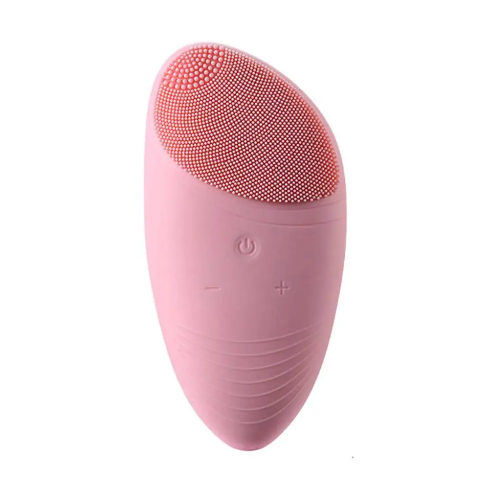 Мини электрическая силиконовая щетка для лица, Очищающий Инструмент, ультразвуковое оборудование для массажа лица, очищающее средство для кожи - Цвет: pink