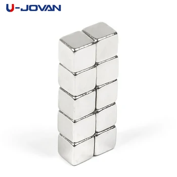 

U-JOVAN 10pcs 4 x 4 x 4 mm Mini Small Super Strong 4*4*4 Block Permanent Neodymium Magnet Rare Earth N35 Mangets