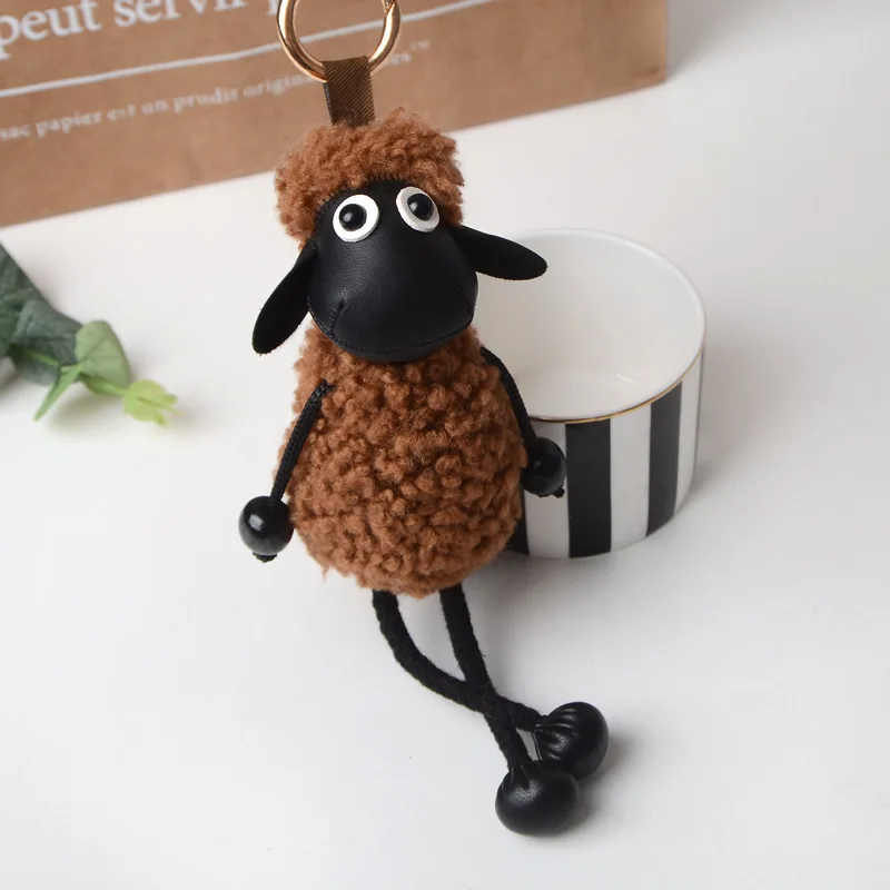 Hot Sell New Sheep keychain Real lambs wool Fur keychain key ring Wool
