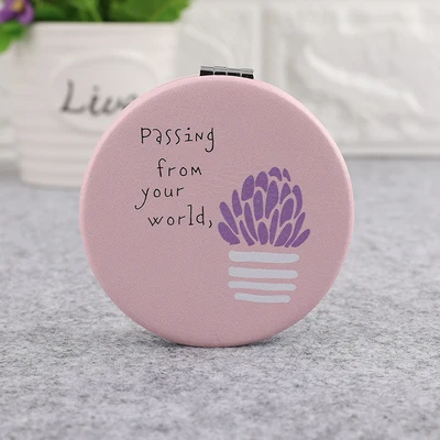 

Fashion leather creative ladies with makeup mirror, circular/Square mini portable folding double-sided mirror, exquisite jewelry