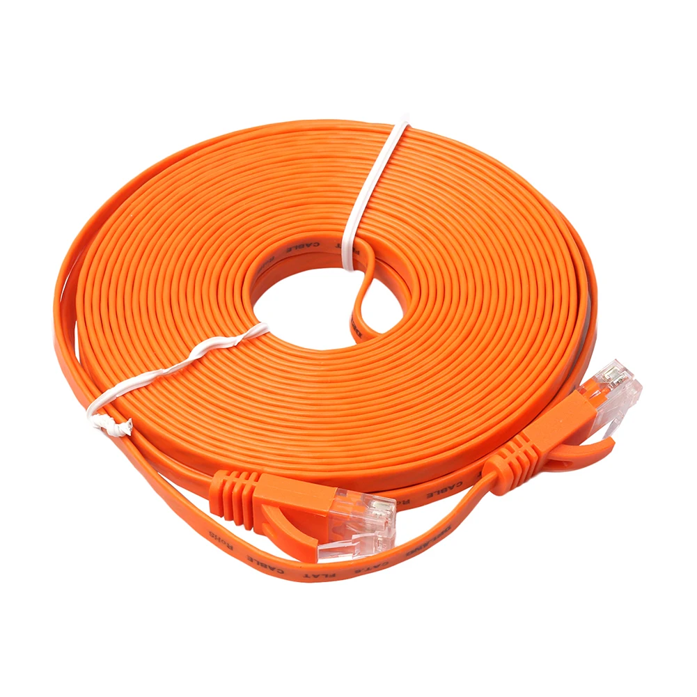 5 м 8 10 кабель плоский Ethernet 1000 Мбит/с CAT6 сетевой Соединительный свинец RJ45 оранжевый