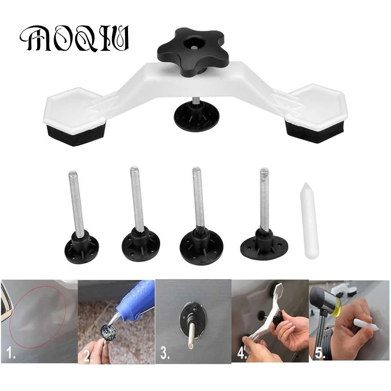 

New 7 in 1 PDR Extractor Set Paintless Dent Car Body & Glue Repair Tools Pulling Tabs With Touch Pen Down