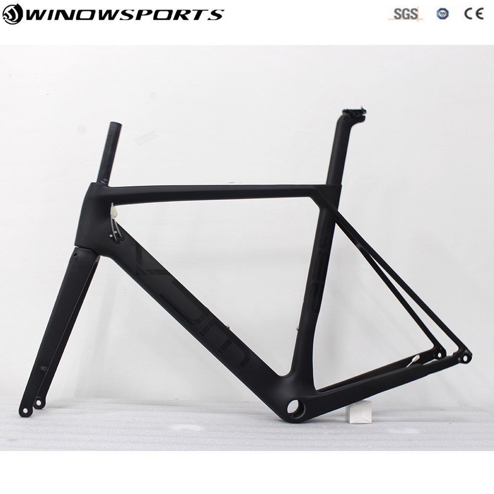Top 2020 Aero carbon disc frameset matte/glossy thru axle 142mmX12mm 700c thru axle road frame disc brake 0