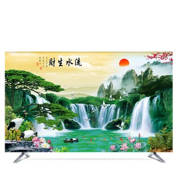

Custom 19" - 80" 22 inch 75 inch Decorative Hood Cover for Screen LCD TV PC Landscape Waterfall Mountain Hills Waterproof Green