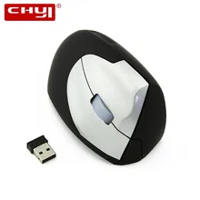 CHYI беспроводная Вертикальная мышка 2,4 ГГц эргономичная оптическая компьютерная мышь с usb-приемником 3D 1600 dpi ПК мыши для офисных ноутбуков, mac