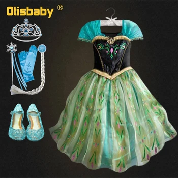 

New Baby Girl Anna Elsa Dress High-Grade Princess Cinderella Summer Fancy Kids Snow Queen Cosplay Costume Vestidos Infantis