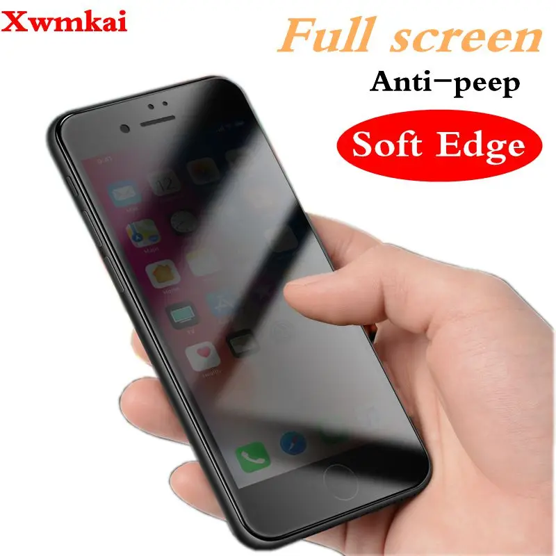 Xwmkai 3D конфиденциальное закаленное стекло для IPhone 6 7 8 Plus Xs изогнутая поверхность