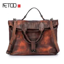 AETOO 2018 new Original women's first layer of leather shoulder diagonal handbag wipe the bulk of the retro large bag