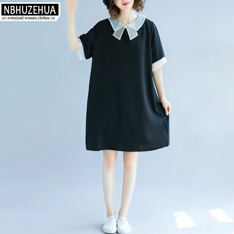 NBHUZEHUA женское летнее платье 2019 4XL 5XL большого размера элегантное шифоновое черные