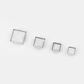 

10pcs Square Blank Bezel Tray Slider Spacer Jewelry For 10*2mm Flat Leather Cord Jewlery Bracelet Making Findings