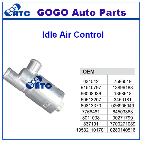 Клапан контроля холостого хода для Alfa romeo Opel Sbba Volvo OEM 034542 7586019 91540797 13896188 96008036 1398618