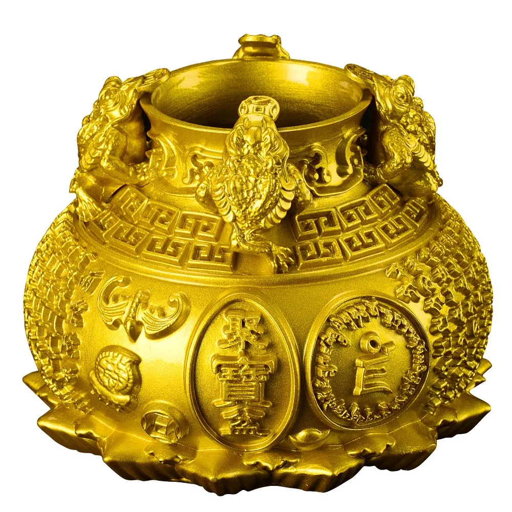 SHUN латунь выберите размер медная жаба Сокровище Чаша Lucky Feng Shui Украшение