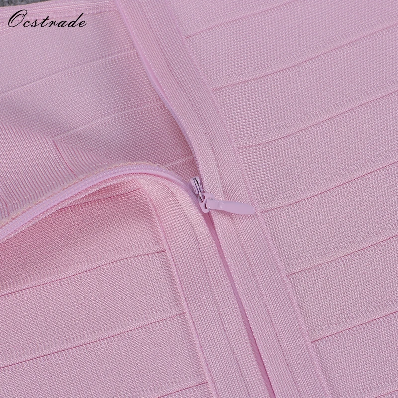 Ocstrade летние платья миди для женщин Стиль Розовый Русалка с открытыми плечами Бандажное платье сексуальное Бандажное платье Высокое качество
