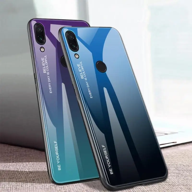Чехол из закаленного стекла с градиентом для мобильного телефона Redmi Note7