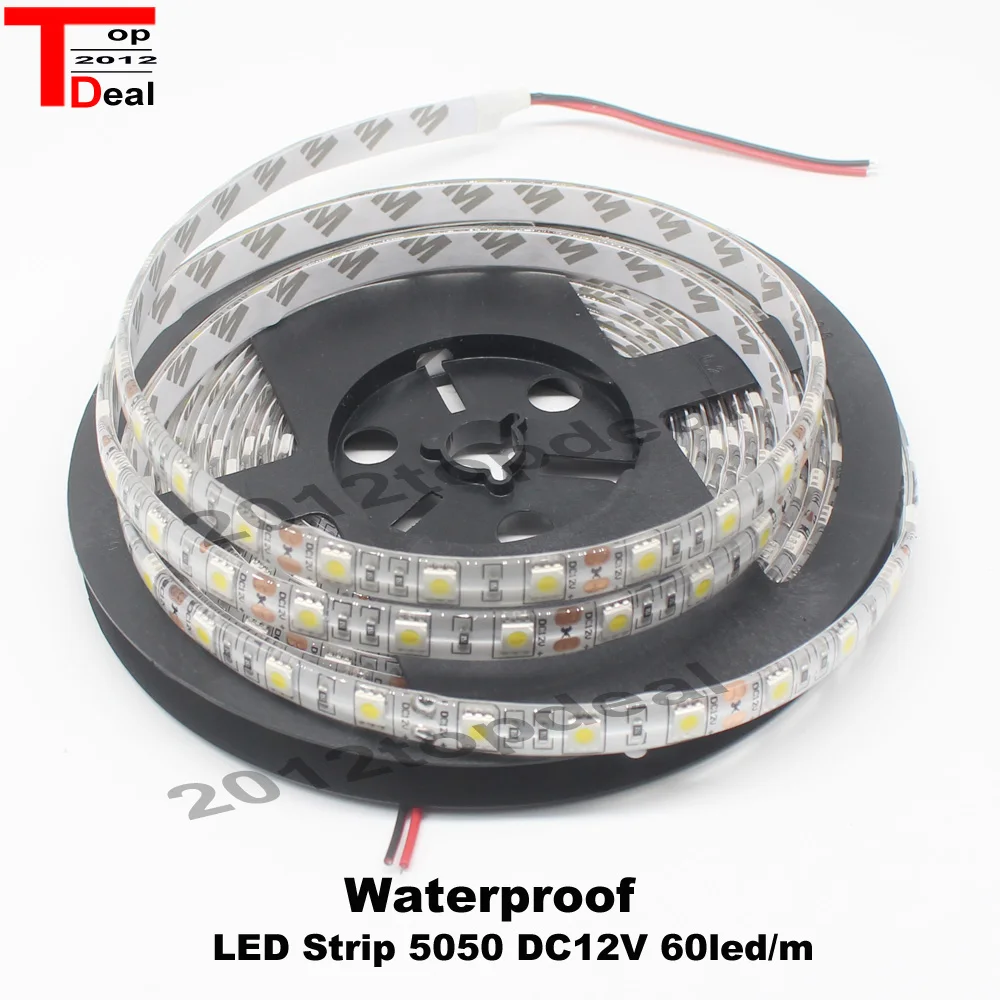 Светодиодная лента 5050 DC12V гибкая светодиодная лампа 60LED/m 5 м/лот белый/теплый