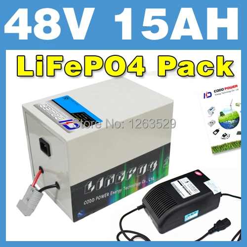 

2016 New 48V 15AH LiFePO4 Battery Rear rack BOX Lithium Battery Electric Scooter Pack E-bike Free Shipping