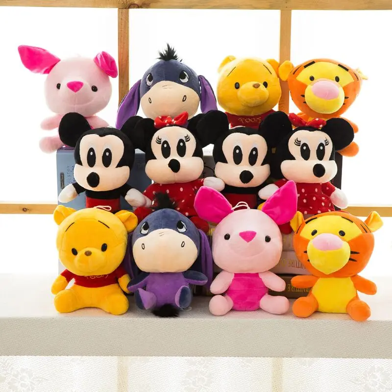 Disney плюшевые животные Плюшевые Микки Маус Минни Винни Пух Кукла Лило и свинка 7