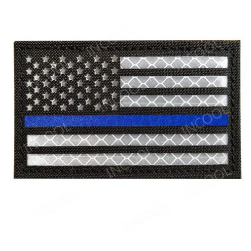 Infrared Reflective American Flag United States USA US Flags IR Patches Military Tactical Blue Line Patch Biker Fastener Badges 