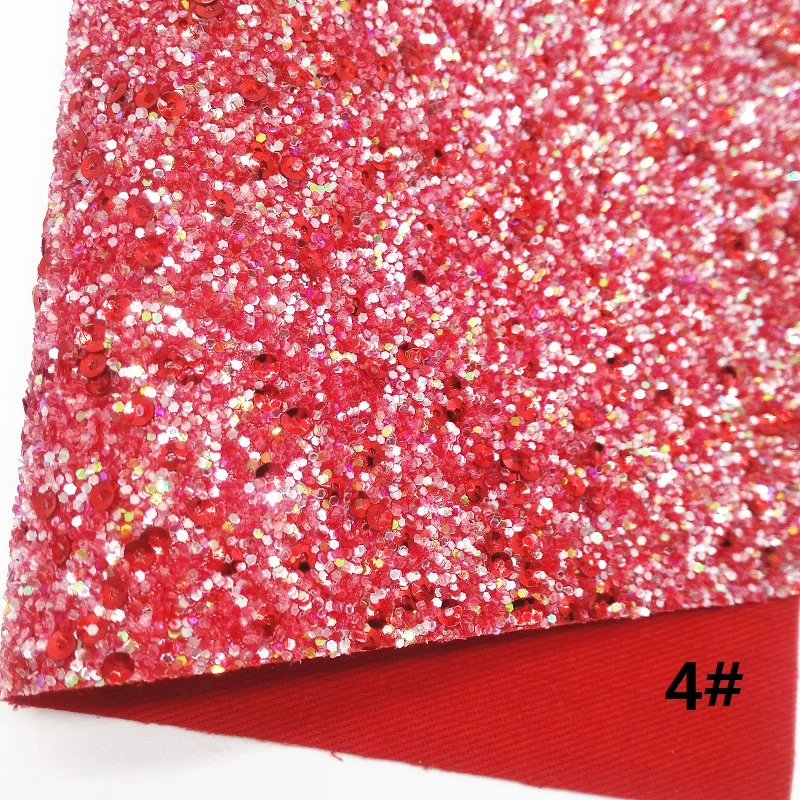 Красная Лоскутная блестящая холщовая простыня, " x 11" бумага с блестками, лист из искусственной кожи, массивная бабочка для волос с блеском& ткань для сережек XM006 - Цвет: 4
