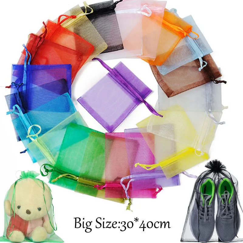 5PCS Large Size Organza Gift Bags Christmas Bags 30*40cm Wedding