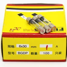 100 шт./лот) 6*30 мм 1А предохранители быстро выдувные стеклянные трубки предохранитель 6x30 мм 250 в 1А F1AL250V