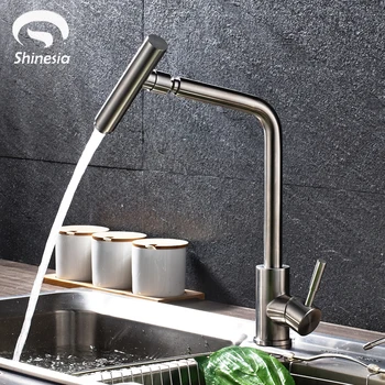 

Stainless Steel Kitchen Sink Faucet 360 Degree Rotating Spout Faucet Hot & Cold Water Mixer Tap Deck Mounted