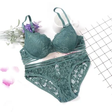 Нижнее белье, пуш-ап, ансамбль, soutien gorge culotte, кружевное нижнее белье, lenceria ropa, внутренняя чашка AB размера плюс, сексуальный комплект без косточек