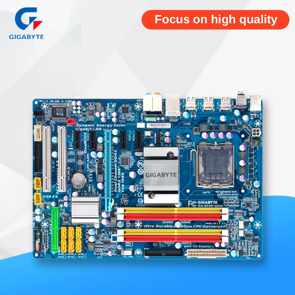 Gigabyte GA-EP45-UD3L Desktop Motherboard EP45-UD3L P45 LGA 775 DDR2 16G SATA2 USB2.0 ATX Gigabyte GA-EP45-UD3L Desktop Motherboard EP45-UD3L P45 LGA 775 DDR2 16G SATA2 USB2.0 ATX