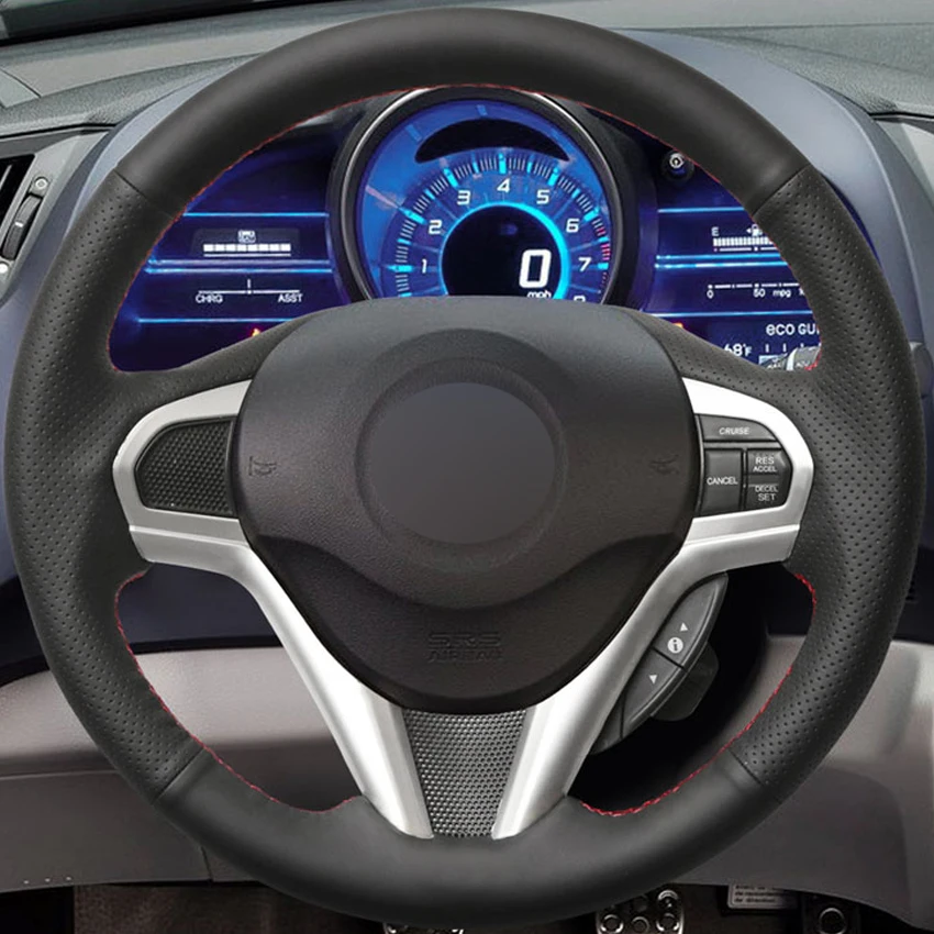 Черный PU искусственная кожа ручной сшитый Автомобильный руль Крышка для Honda CR-Z CRZ 2011 2012 2013
