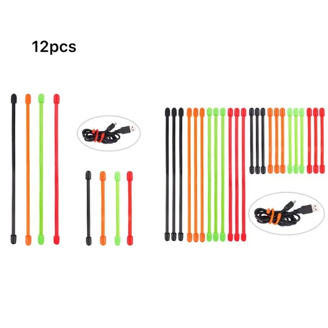 

12pcs/lot combination Cable Tie Rubber Non-slip Rubber Material Beam Port Bundled Cable Holder