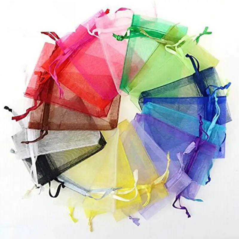 

100pcs Christmas Gift Bag Organza Bags Nice Jewelry Packaging Bags Wedding Pouches 10x13cm