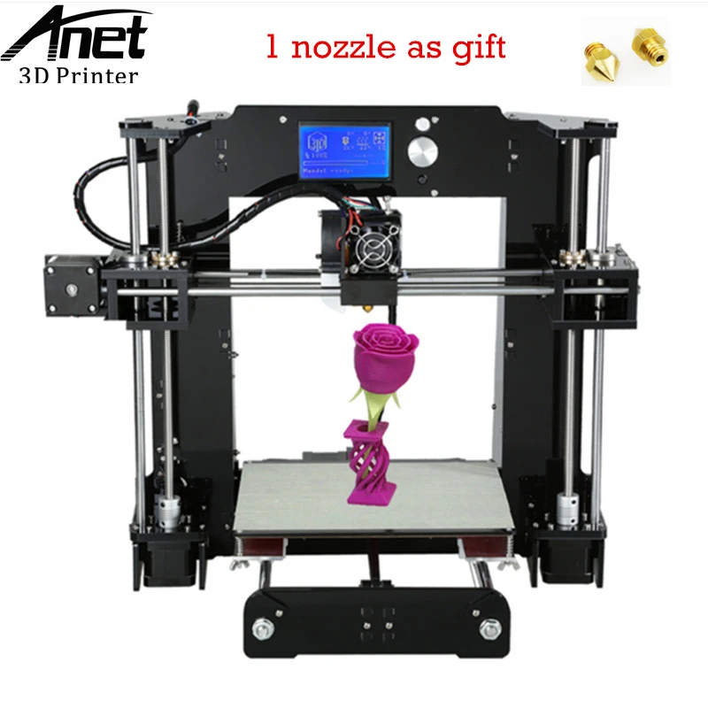 ANET A6 Newest Upgraded Reprap 3D printer Prusa i3 precision with Machine+Hotbed+Filament+SD Card+LCD Screen Moscow Warehouse