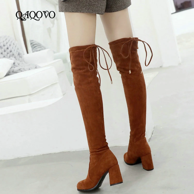 womens stretch knee high boots