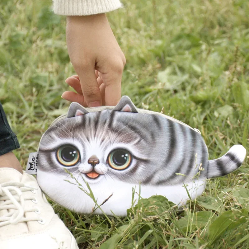 2018 Kawaii милый кот пенал фланель карандаш мешок Pencilcase ручка коробки школьные