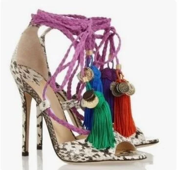 Mujeres Huecos Picture As Borla De Gladiador Sandalias Corte Encaje Sexy Serpiente Picture as Personalizado Banquete Verano Las Piel Cuero Zapatos 0axpwTO