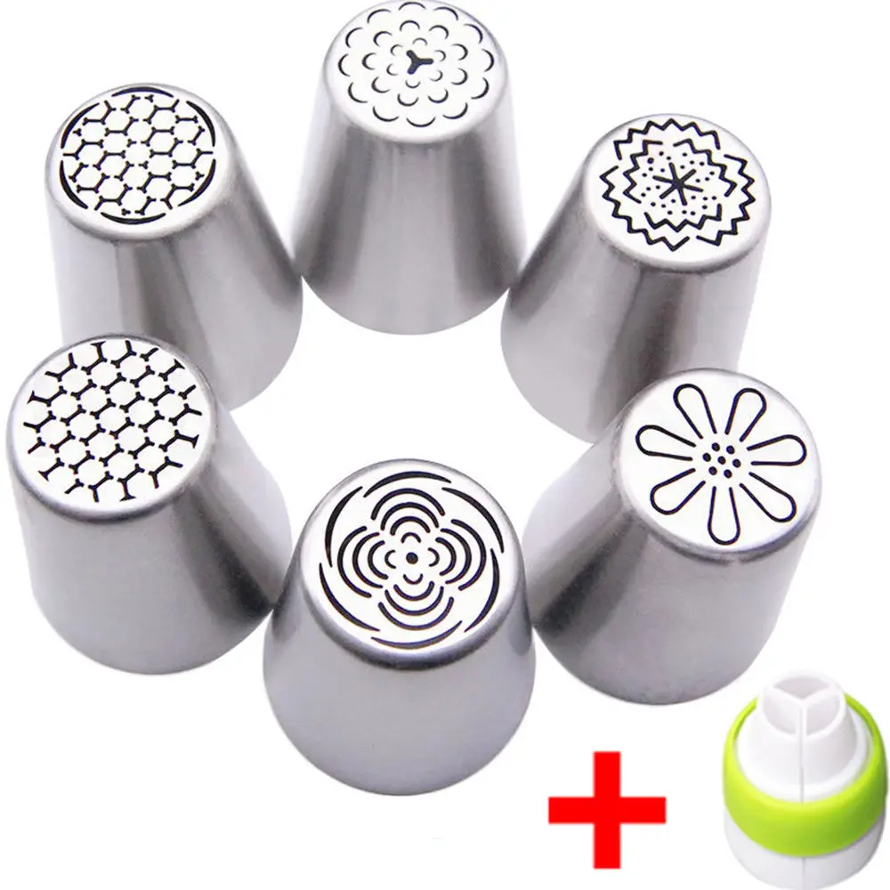 

6pcs/Set Russian Tulip Flower Icing Piping Nozzles Cake Decorating Tips Coupler