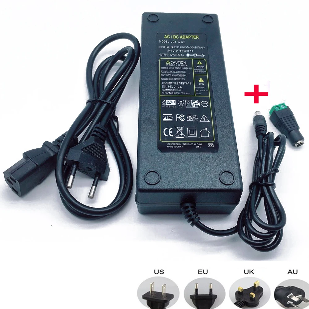 12 В 5 A 150 W DC EU/US UK AU адаптер питания трансформатор светодиодная