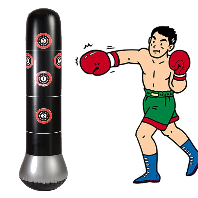 Details about   160cm Training Punching Bag Fitness Boxing Inflatable Vent Fight Ground Sandbag 